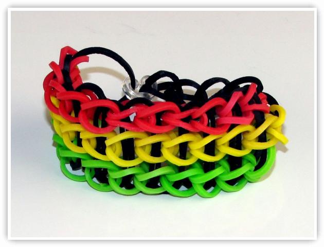 Rainbow Loom-Multicolor Triple Single bracelet for beginners-STEP BY STEP 